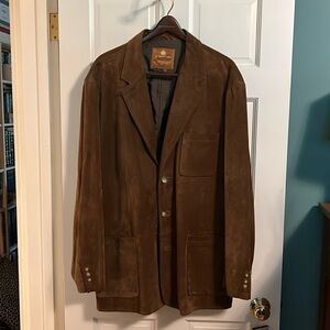 THE TERRITORY AHEAD WHISKEY BROWN SUEDE MEN’S BLAZER
